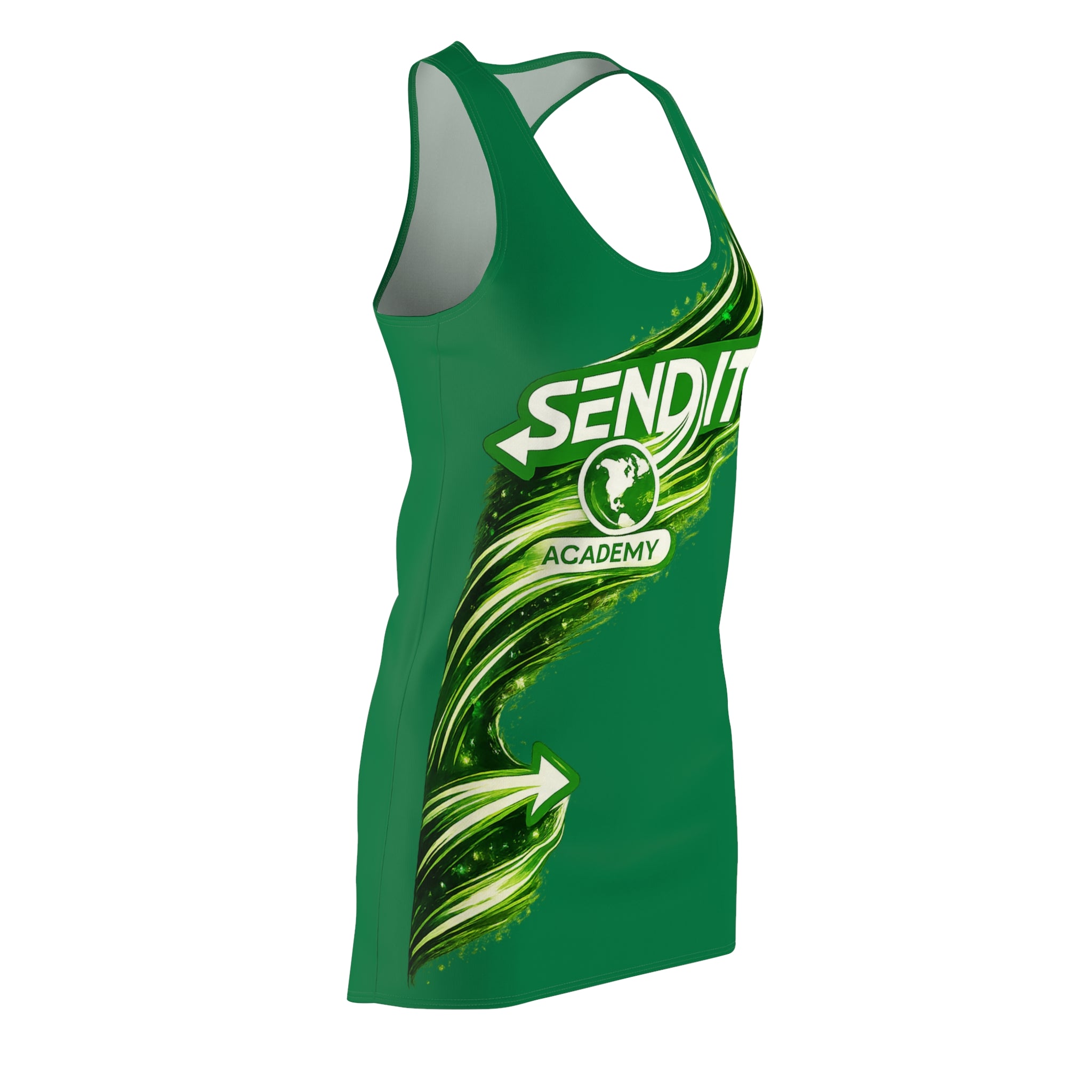 "Send It Academy" Green Racerback Dress