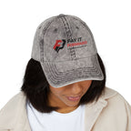 Vintage Embroidered Cap — "Pay It Forward" Logo Distressed Hat
