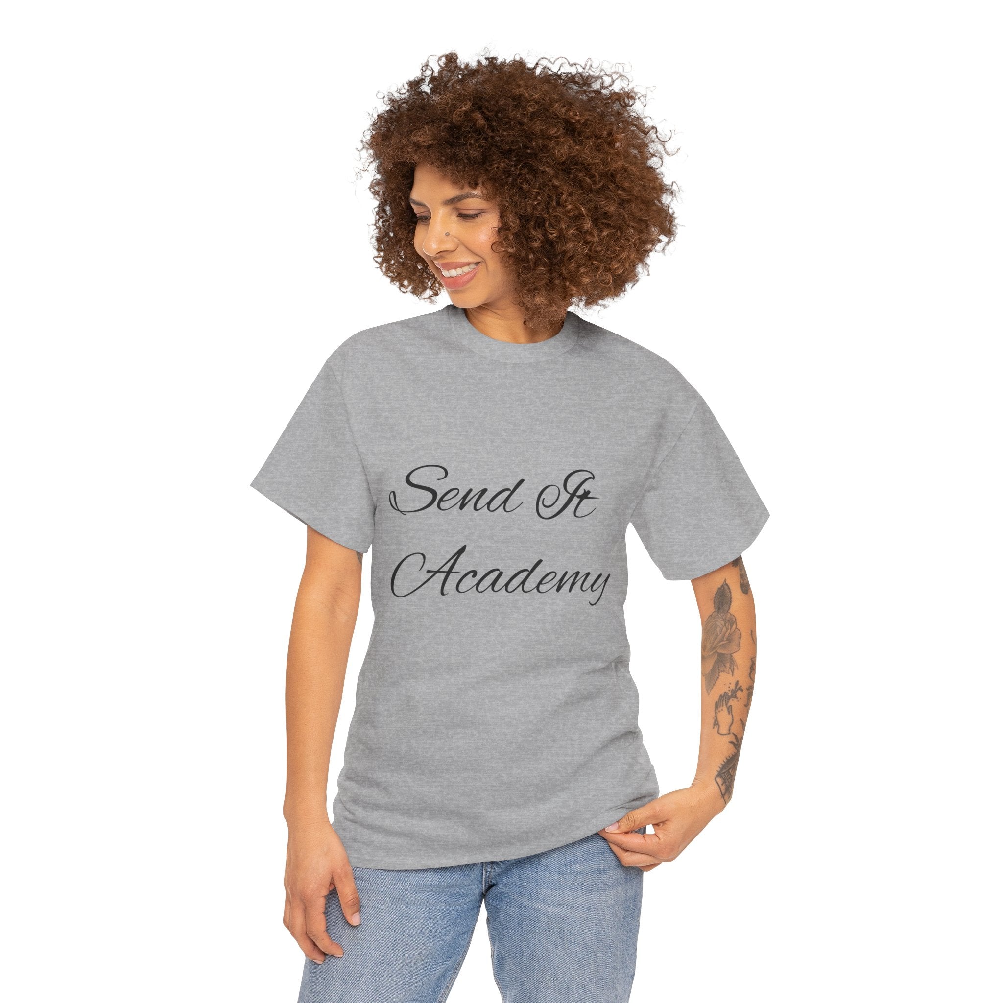 "Send it Academy" T‑Shirt — Script Logo Tee