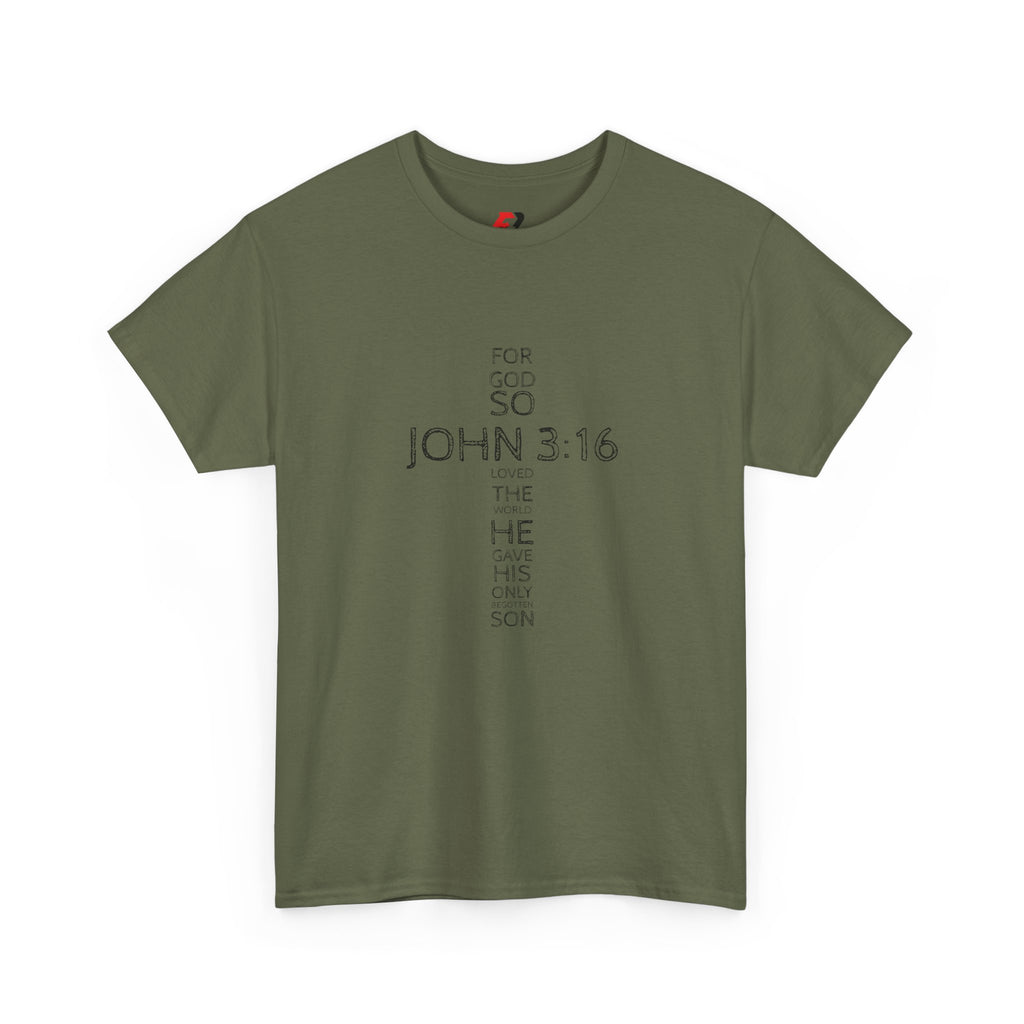 John 3:16 Cross Christian T-Shirt — Faith Gospel Tee