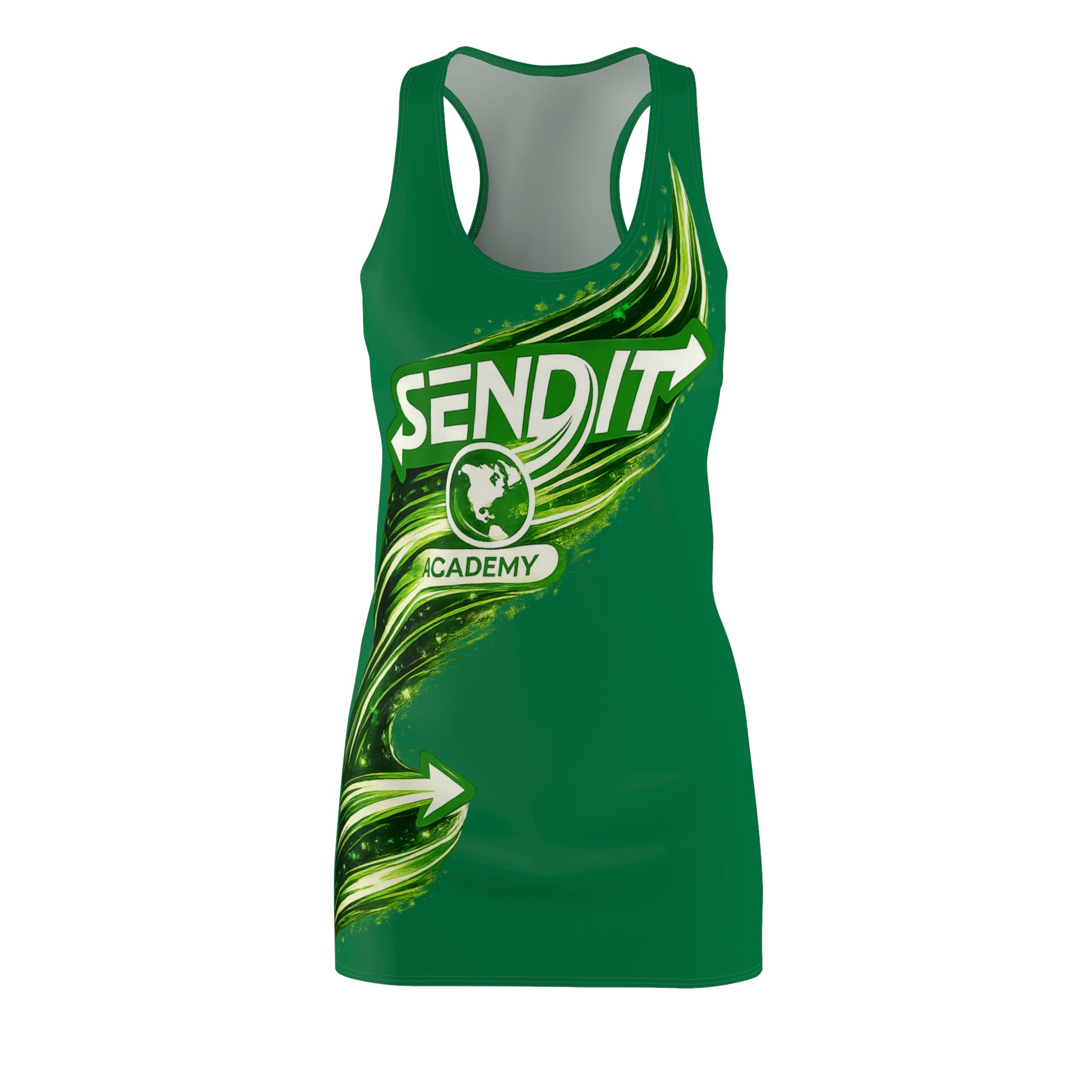 "Send It Academy" Green Racerback Dress