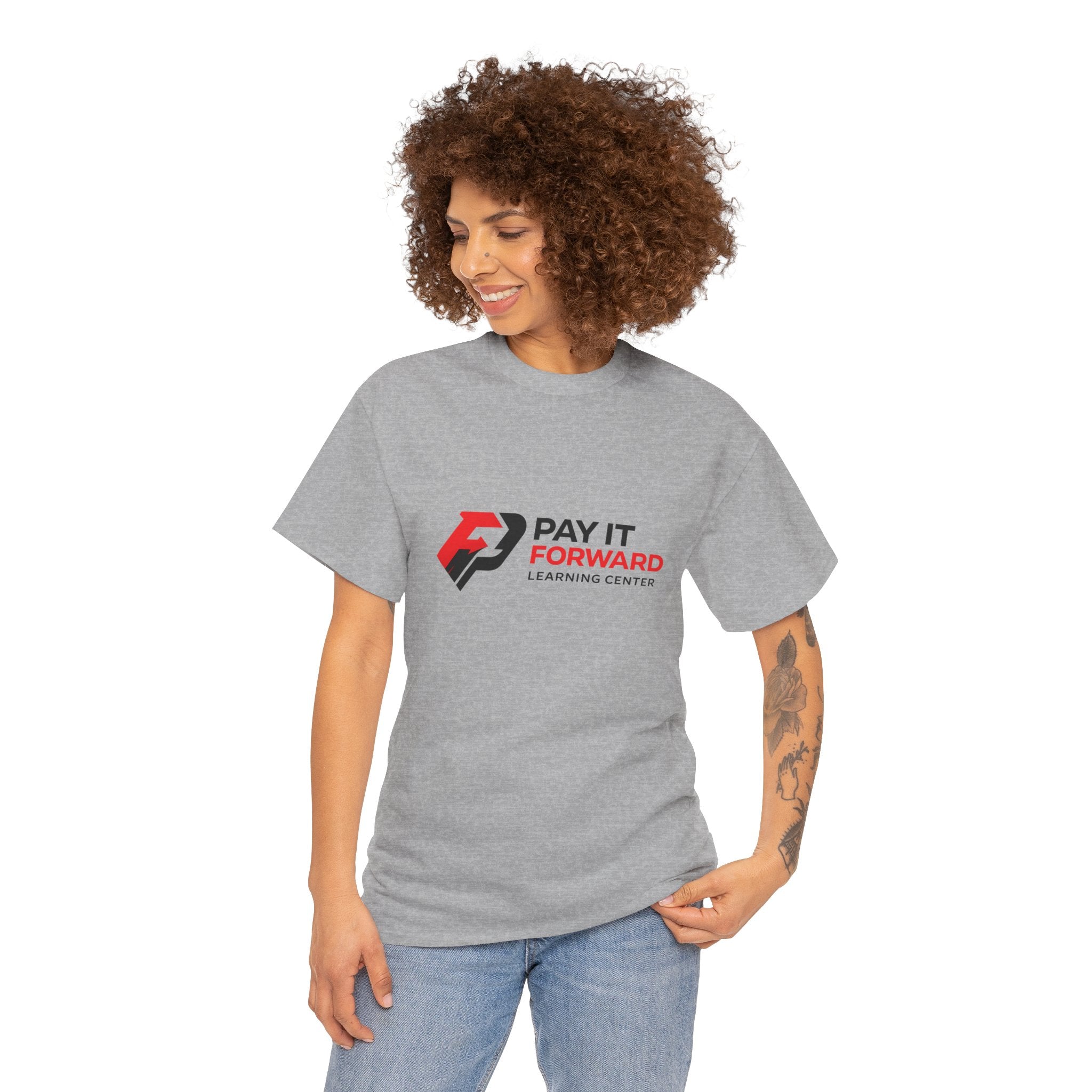 Pay It Forward Learning Center T-Shirt — "Learn. Grow. Give Back. Repeat."