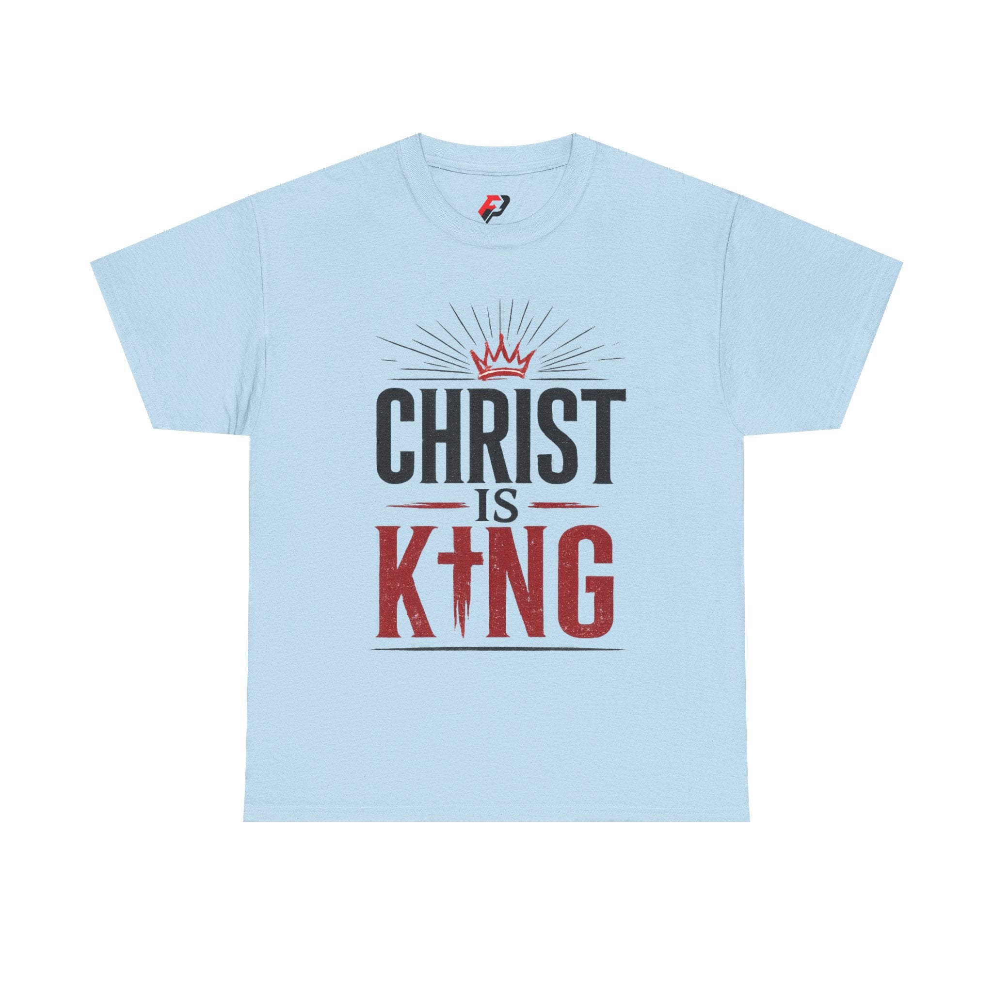 Christ Is King T-Shirt — Christian Faith Tee with Crown & Cross Design
