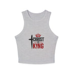 Christ Is King Racer Tank Top — Women's Faith Graphic Crop