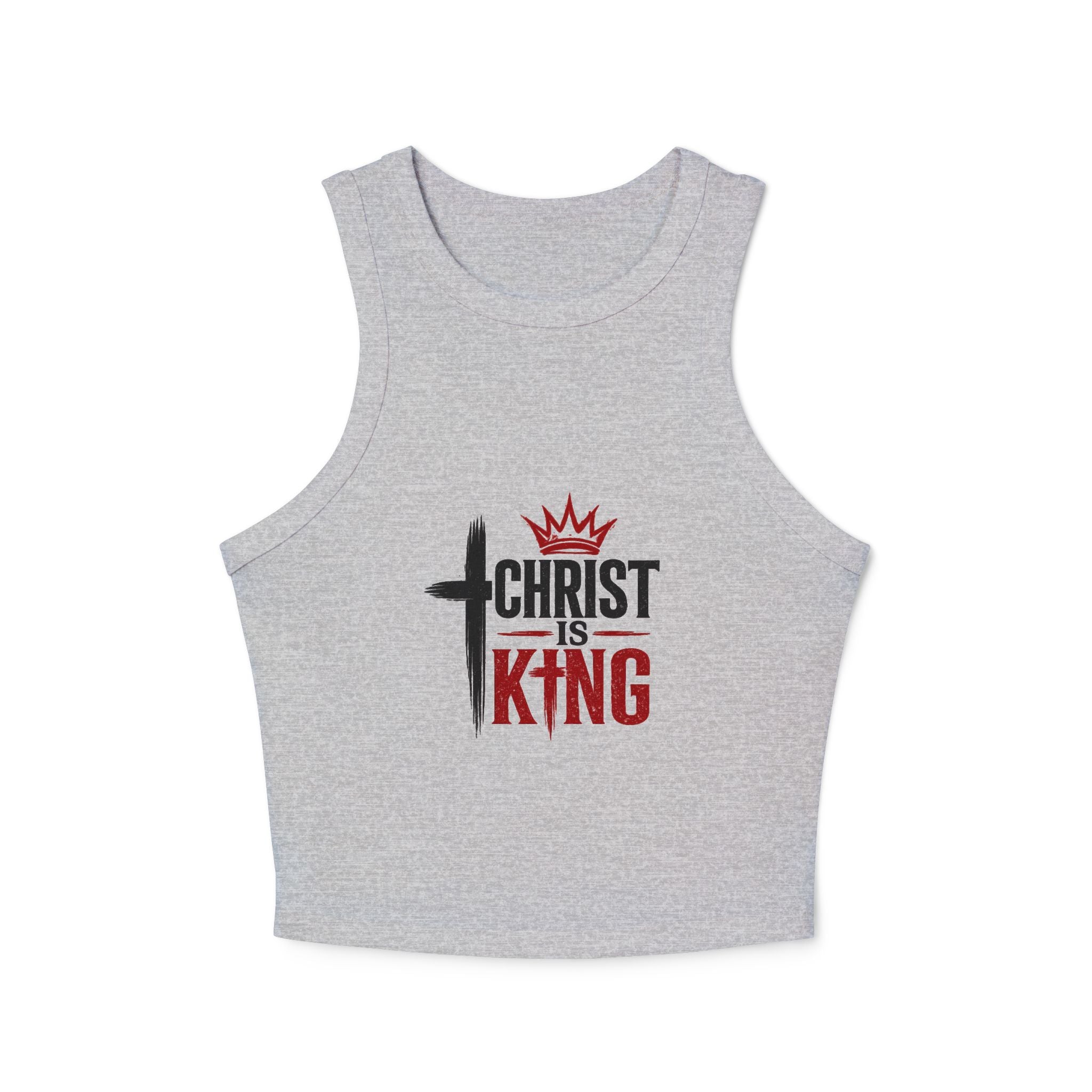 Christ Is King Racer Tank Top — Women's Faith Graphic Crop