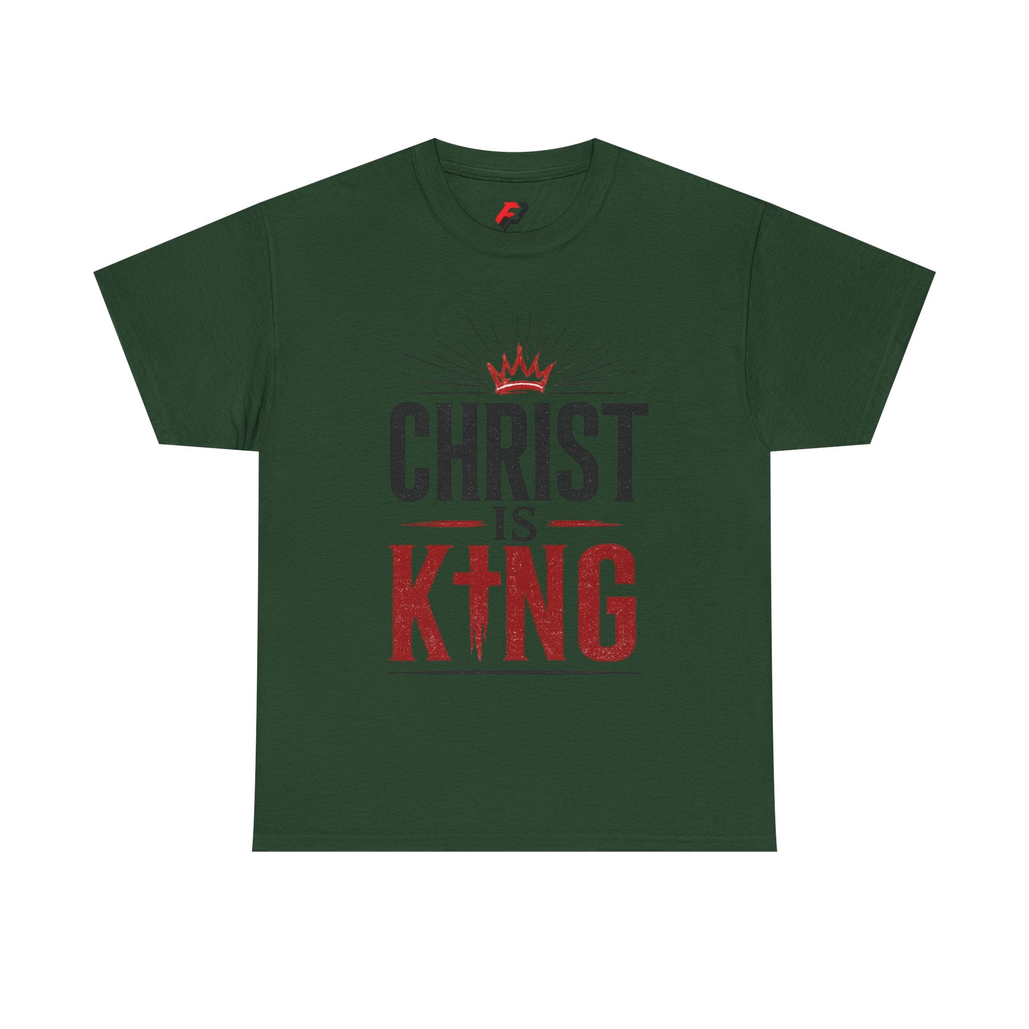 Christ Is King T-Shirt — Christian Faith Tee with Crown & Cross Design