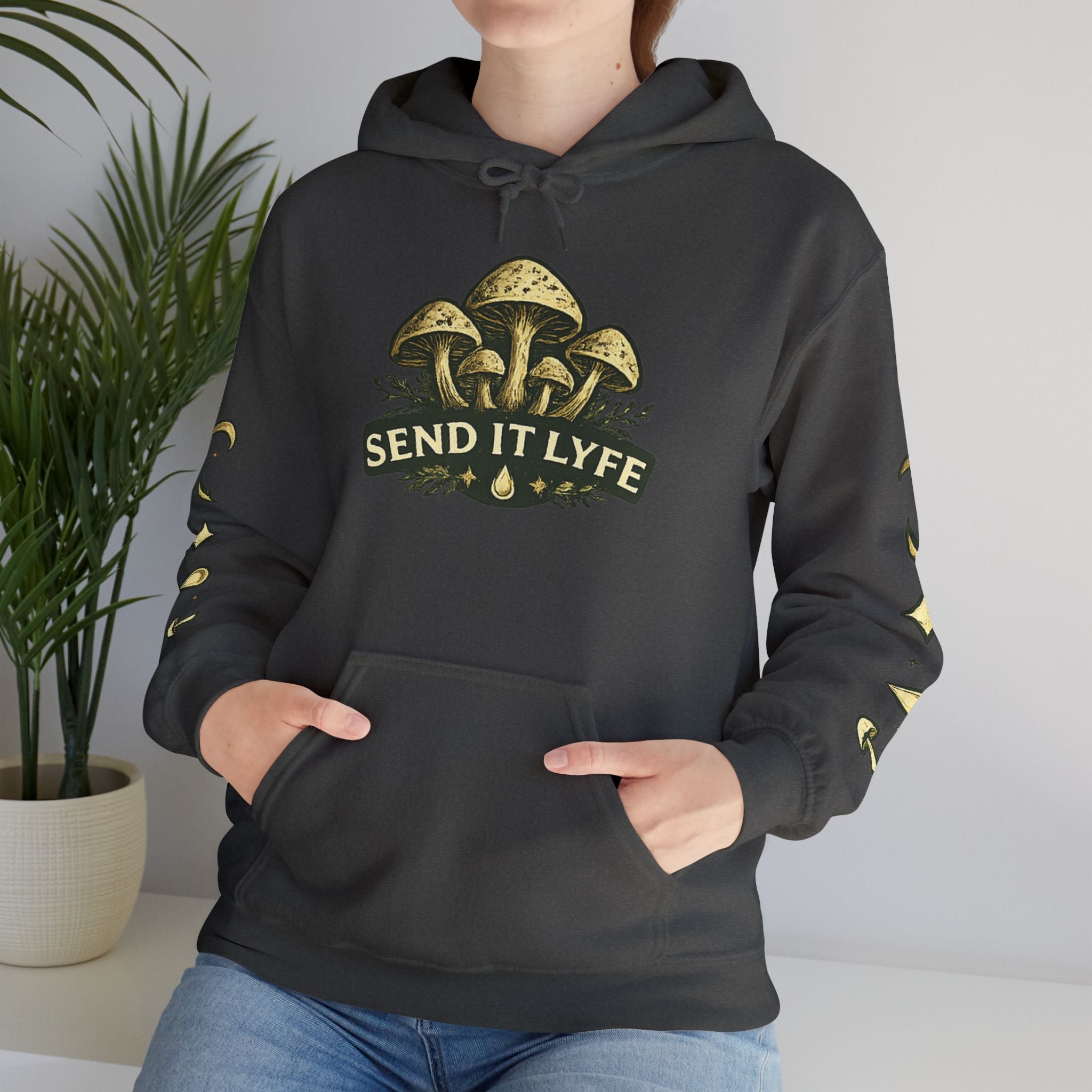 Mystic Icons Hoodie - "send it lyfe" Minimal Graphic Pullover