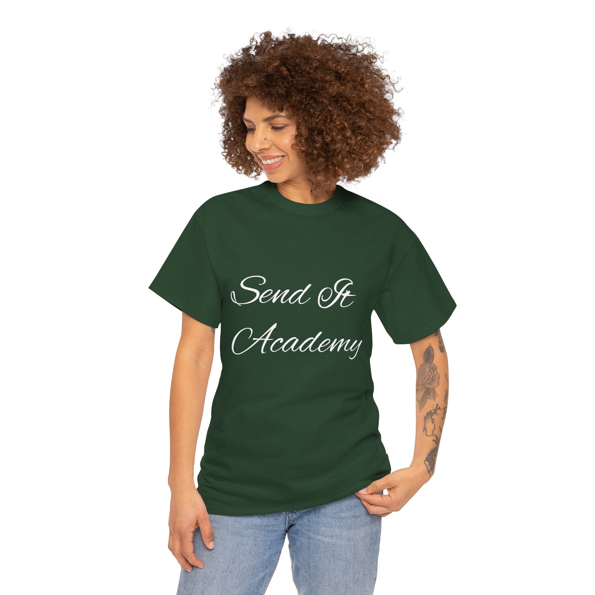 "Send it Academy" T‑Shirt — Script Logo Tee
