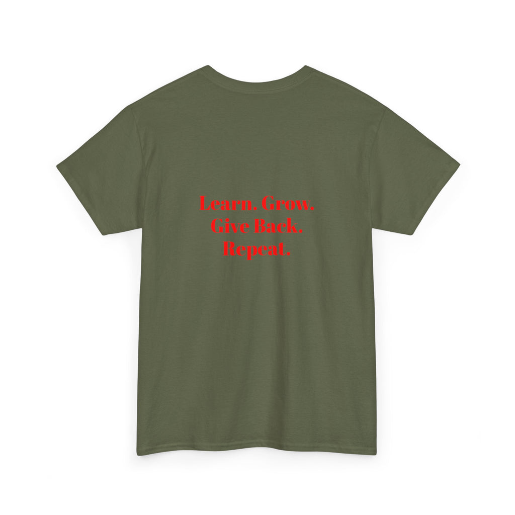 Pay It Forward Learning Center T-Shirt — "Learn. Grow. Give Back. Repeat."