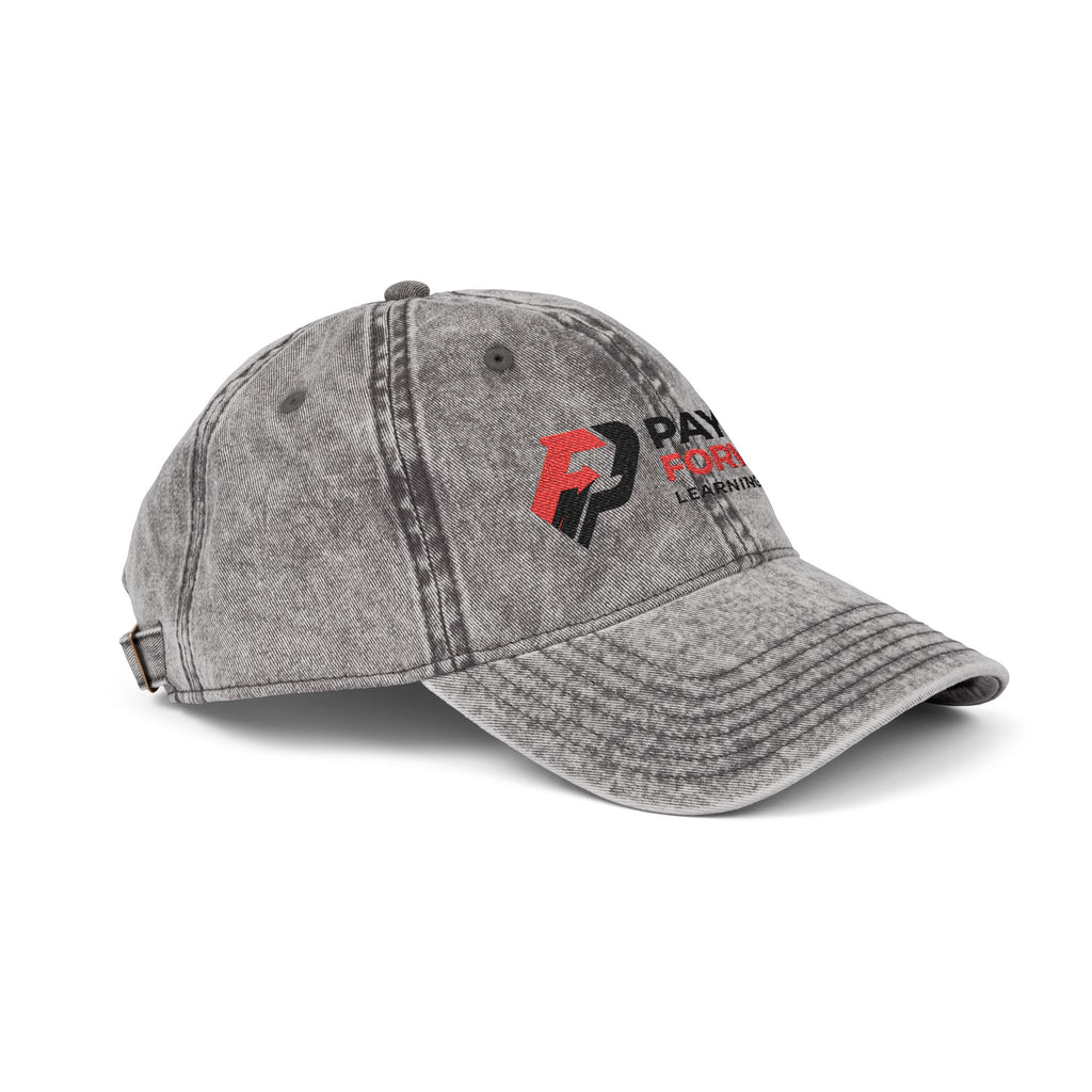 Vintage Embroidered Cap — "Pay It Forward" Logo Distressed Hat