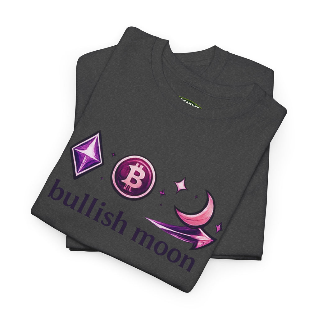 Bullish Moon Tee — Crypto Moonrise Bitcoin & Ethereum Graphic T-Shirt