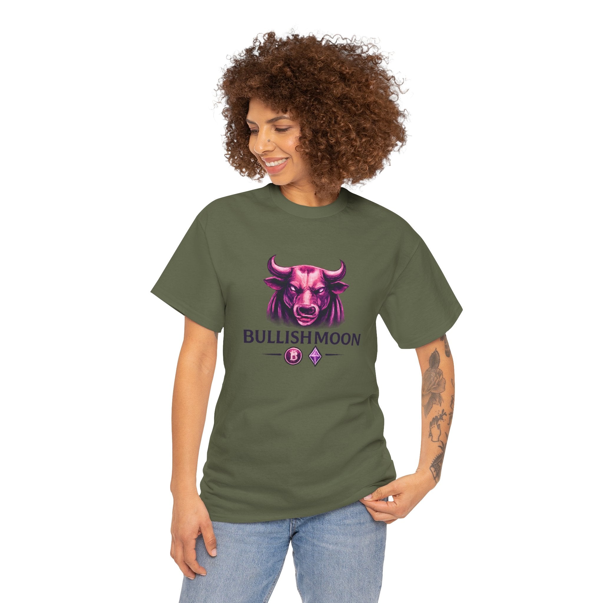 "Bullish Moon" Women's T‑Shirt —Bull Logo Tee