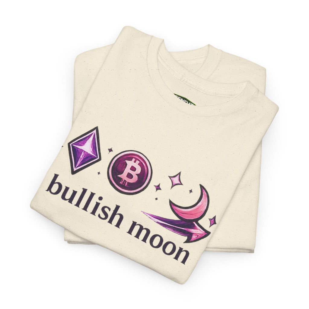 Bullish Moon Tee — Crypto Moonrise Bitcoin & Ethereum Graphic T-Shirt