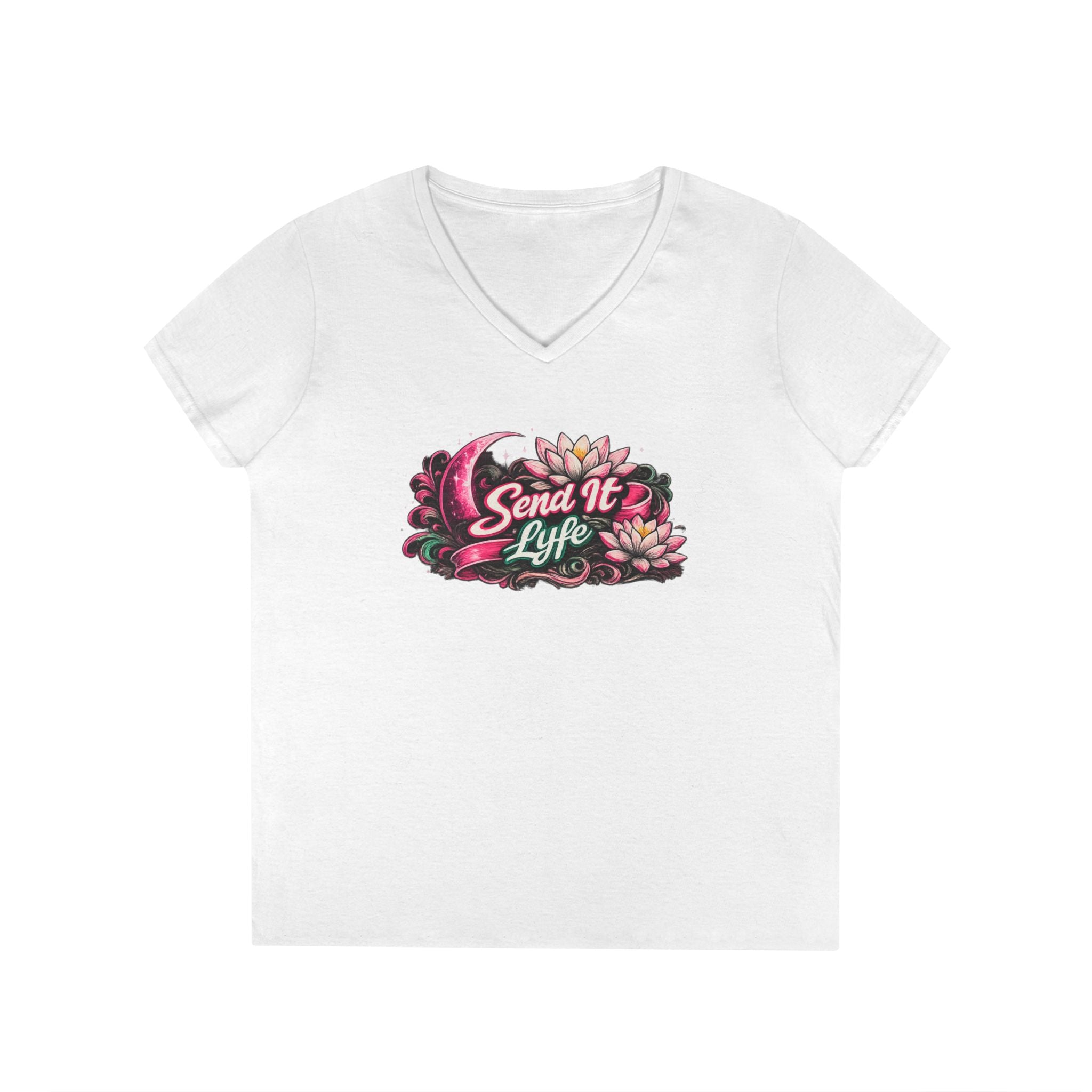 "Send It Lyfe" Floral V-Neck Tee