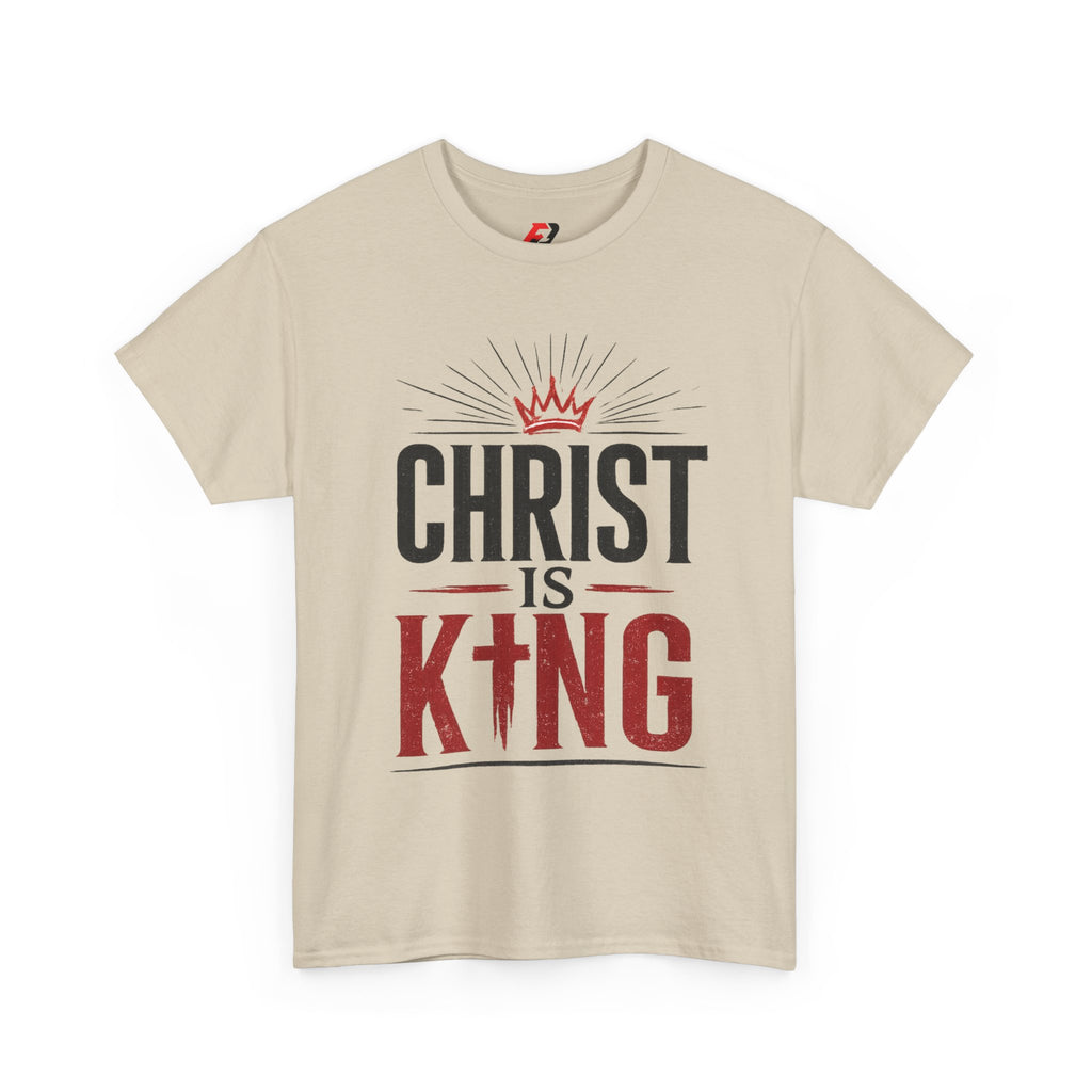 Christ Is King T-Shirt — Christian Faith Tee with Crown & Cross Design