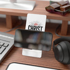 Phone Stand - "Christ Is King" Foldable Mobile Display Stand | Christian Desk Accessory