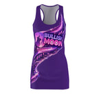 "Bullish Moon" Purple Racerback Dress — Purple Cosmic Graphic Dress