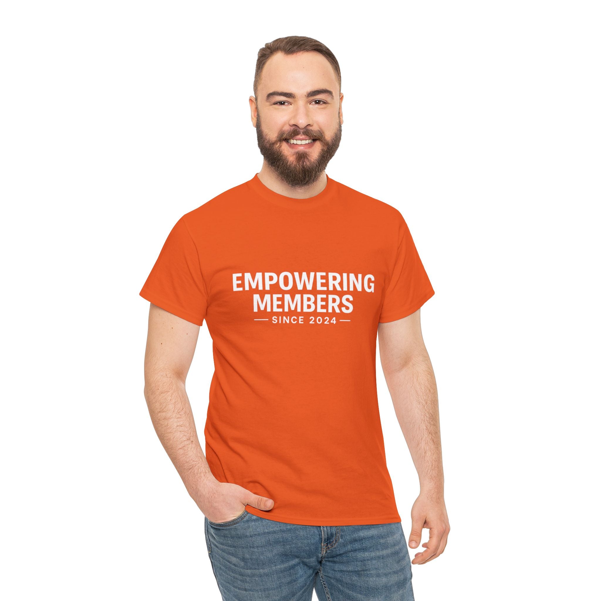 Empowering Members Tee — Minimalist Inspirational Graphic Shirt ("Empowering Members Since 2024")