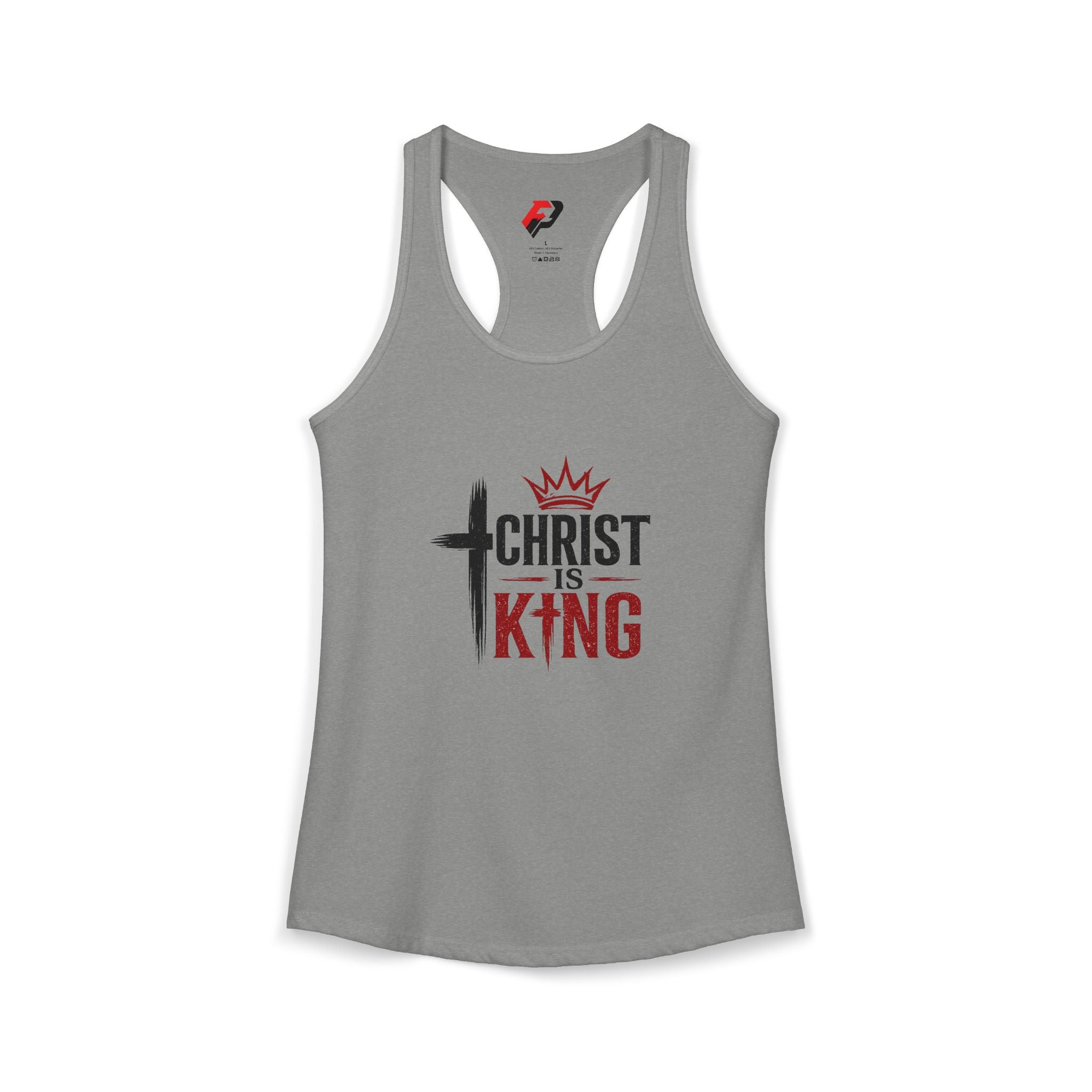 Christ Is King Racerback Tank — Women's Faith-Based Christian Tank Top
