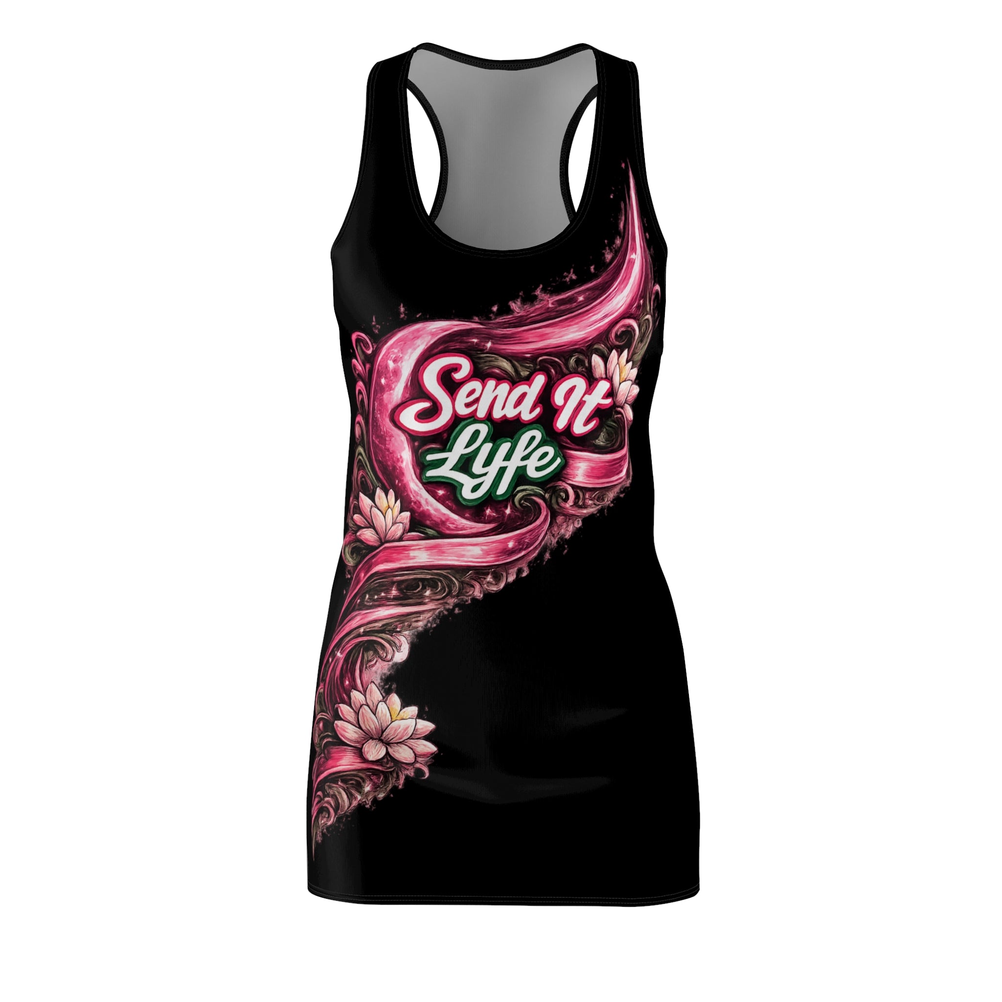 "Send It Lyfe" Black Racerback Dress