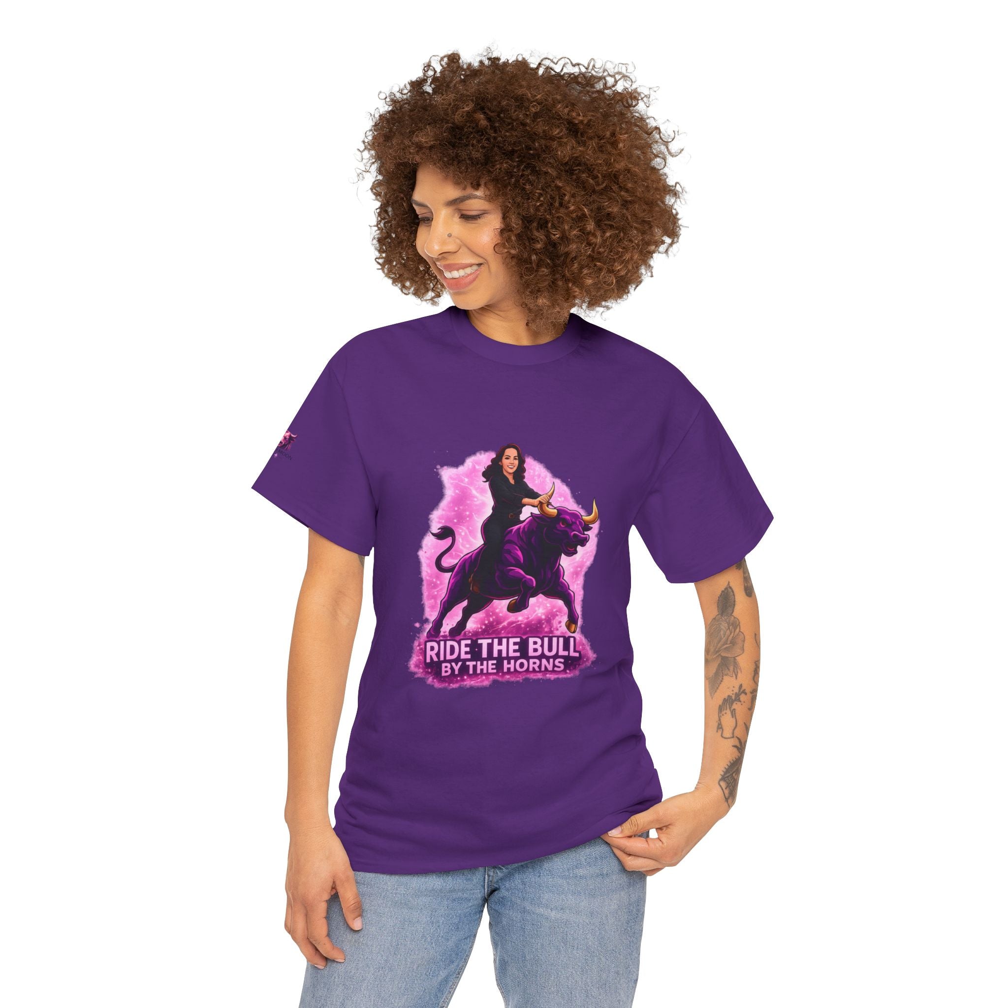 "Ride the Bull by the Horns" Womens Bullishmoon Tee — Empowerment Graphic T-Shirt