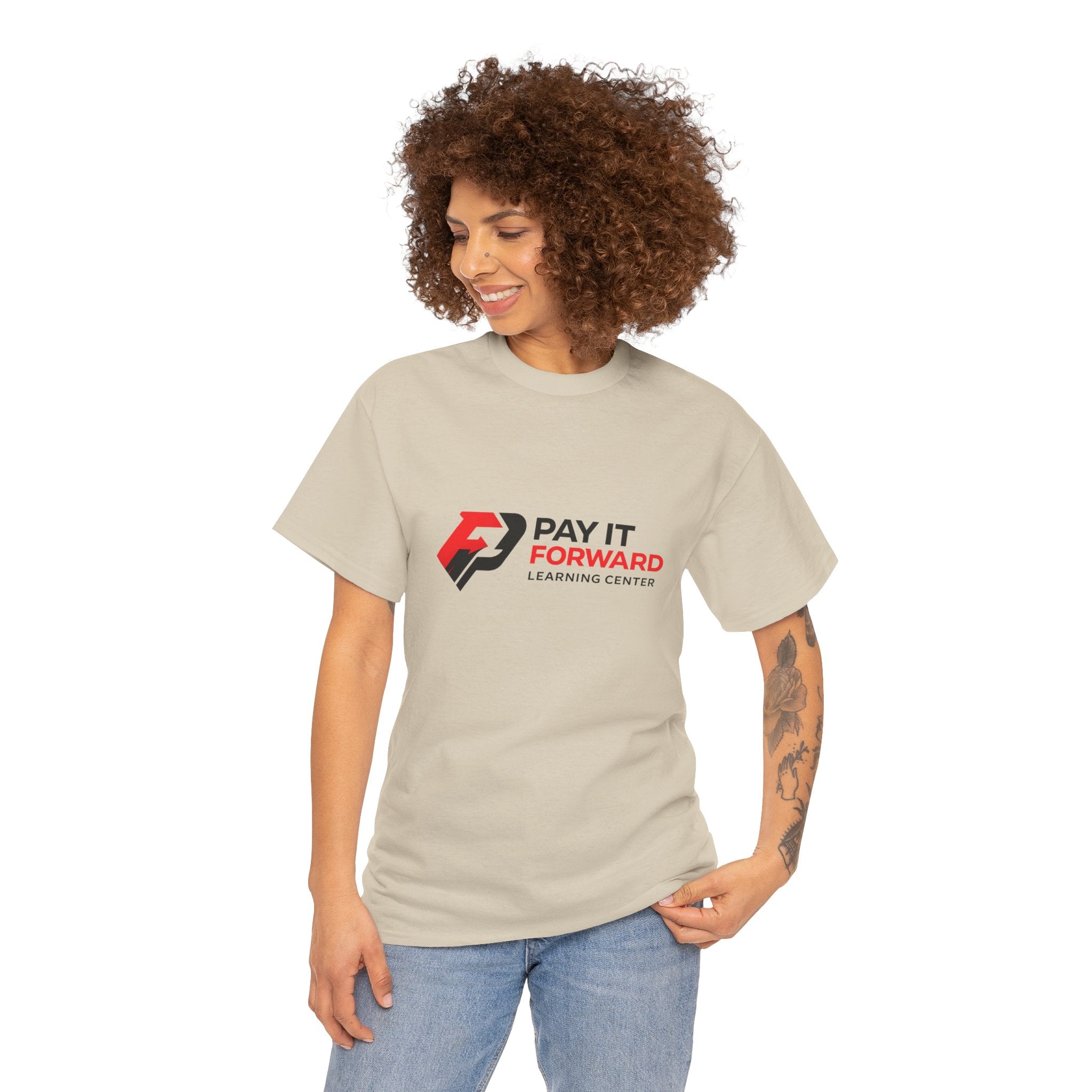 Pay It Forward Learning Center T-Shirt — "Learn. Grow. Give Back. Repeat."