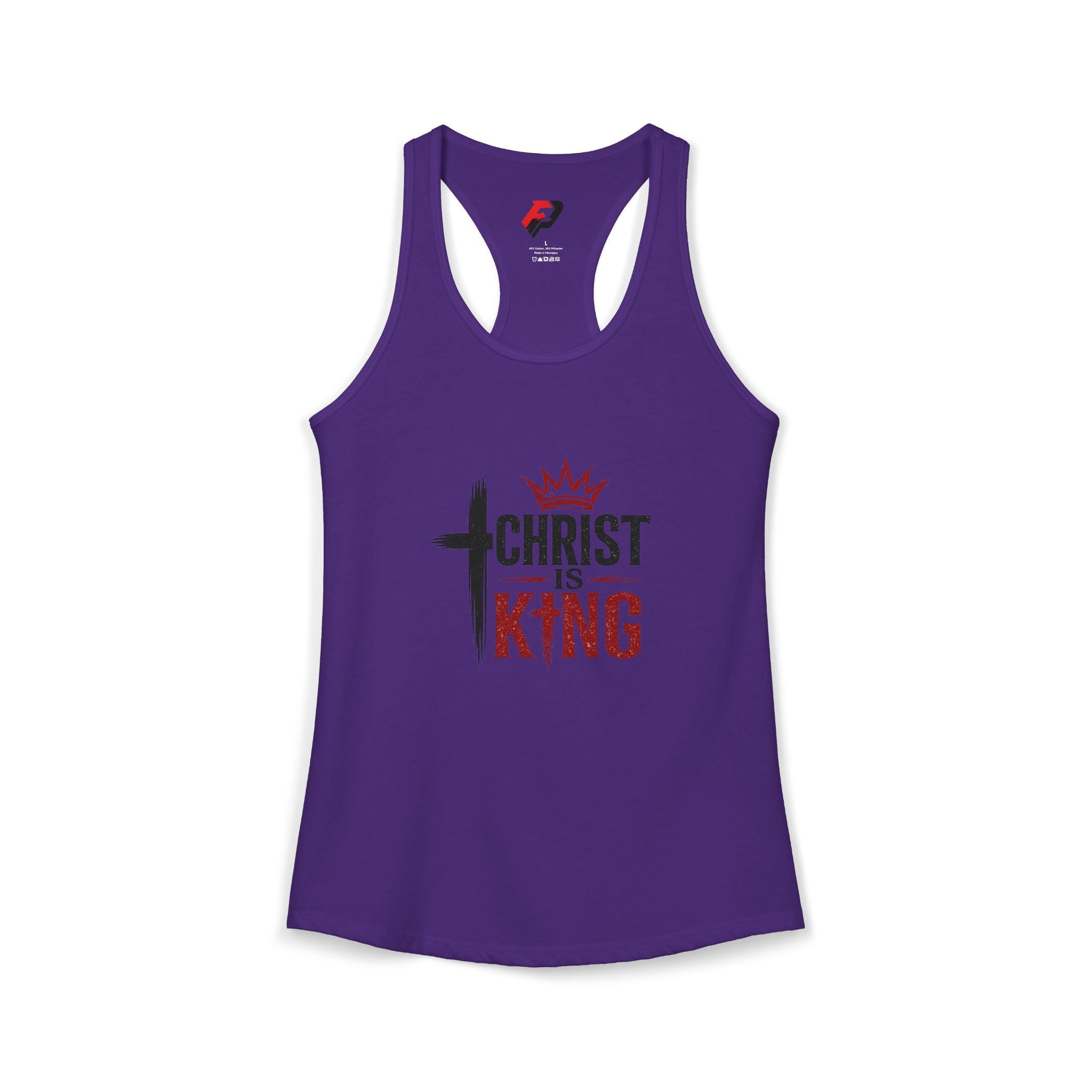 Christ Is King Racerback Tank — Women's Faith-Based Christian Tank Top