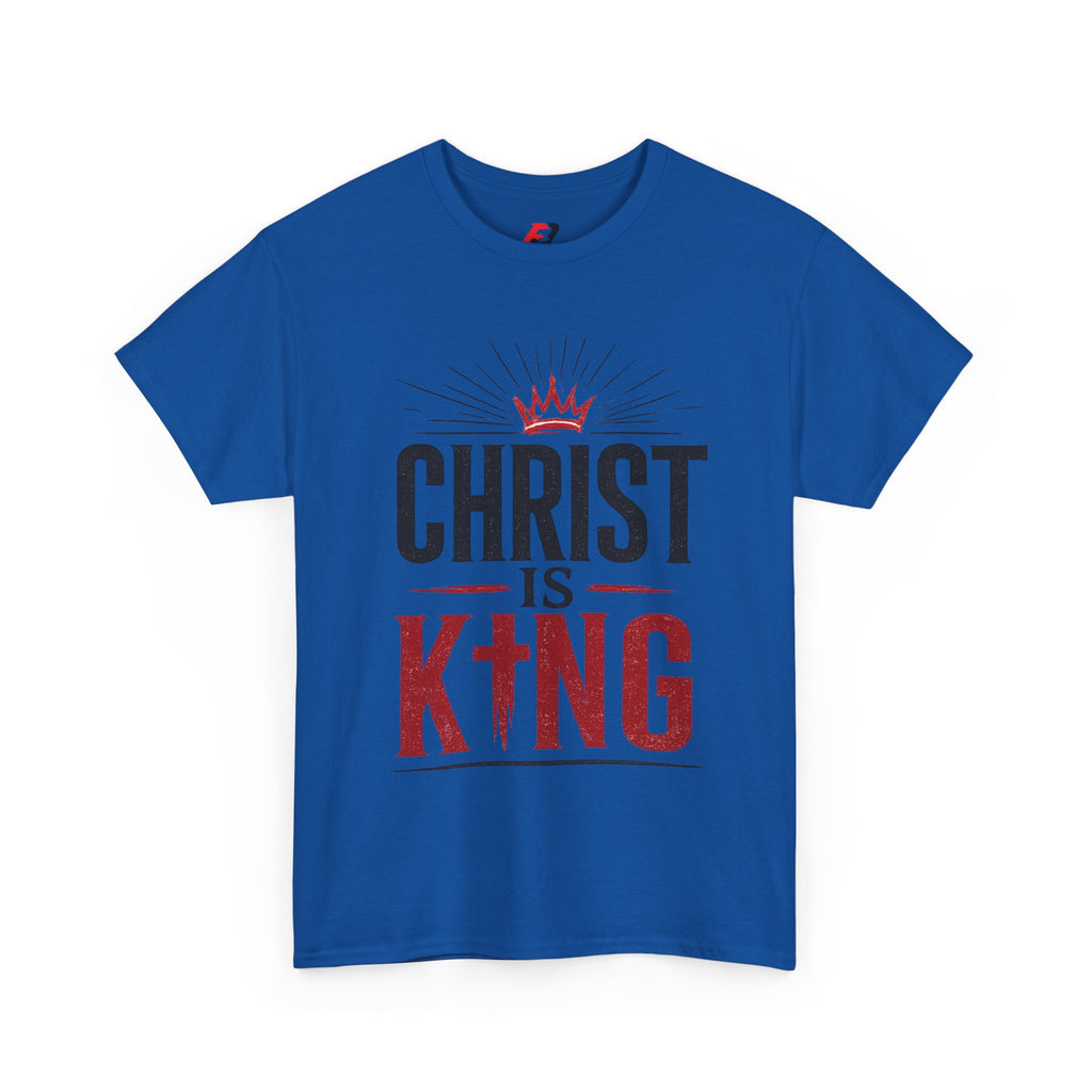 Christ Is King T-Shirt — Christian Faith Tee with Crown & Cross Design