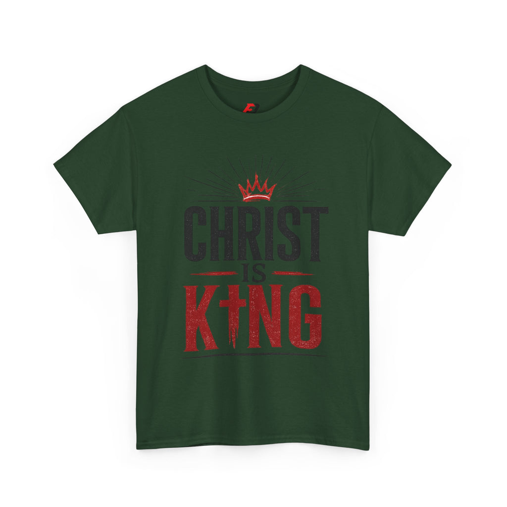Christ Is King T-Shirt — Christian Faith Tee with Crown & Cross Design