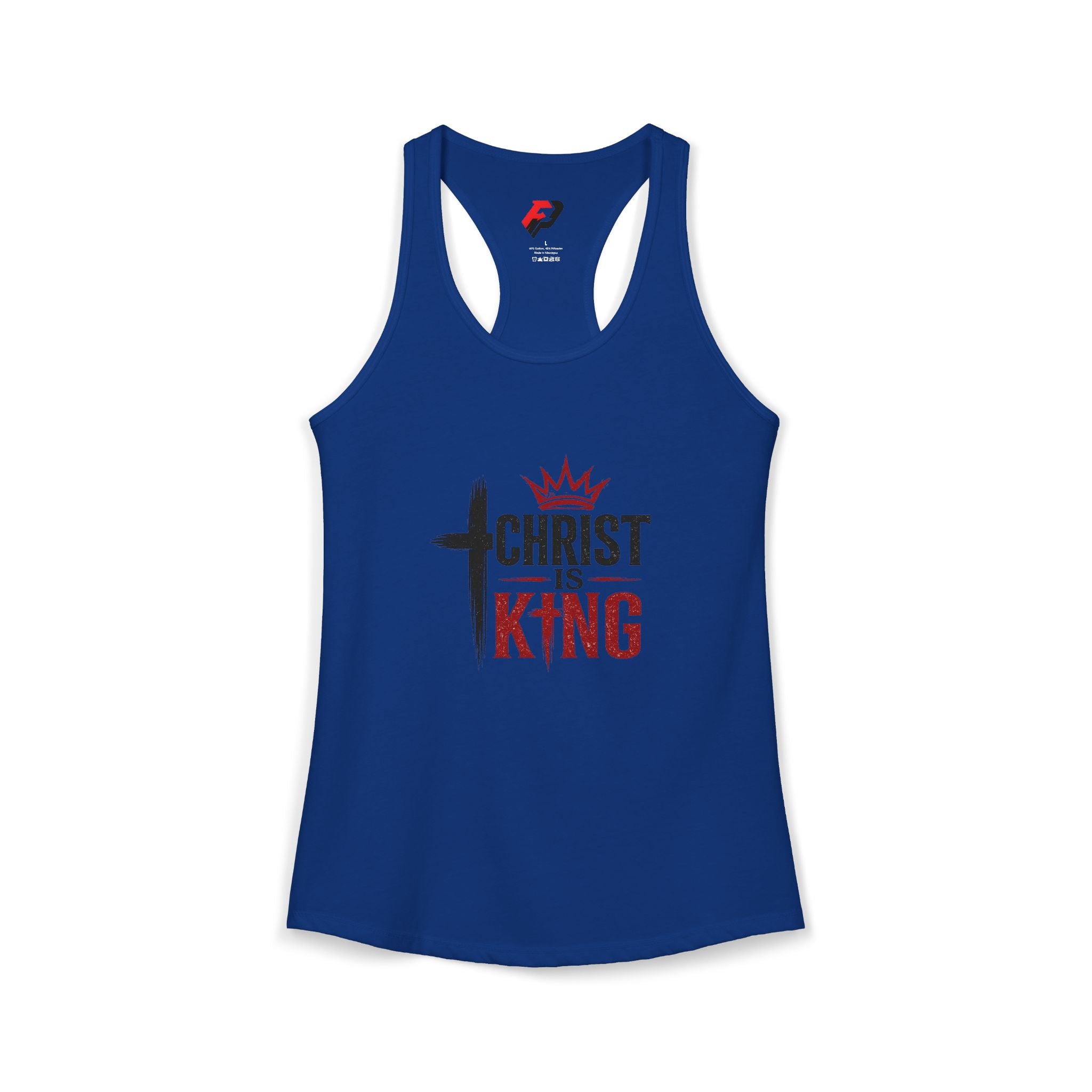 Christ Is King Racerback Tank — Women's Faith-Based Christian Tank Top
