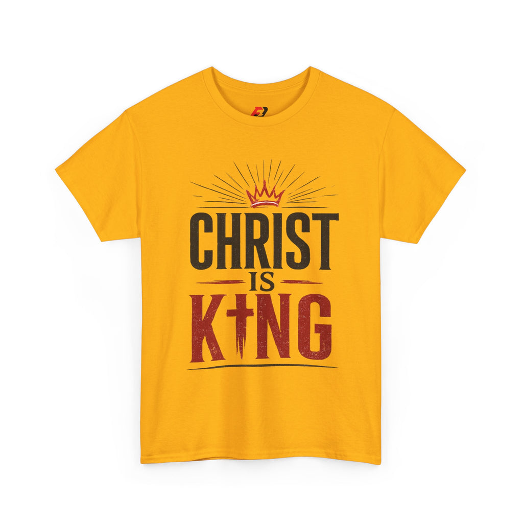 Christ Is King T-Shirt — Christian Faith Tee with Crown & Cross Design