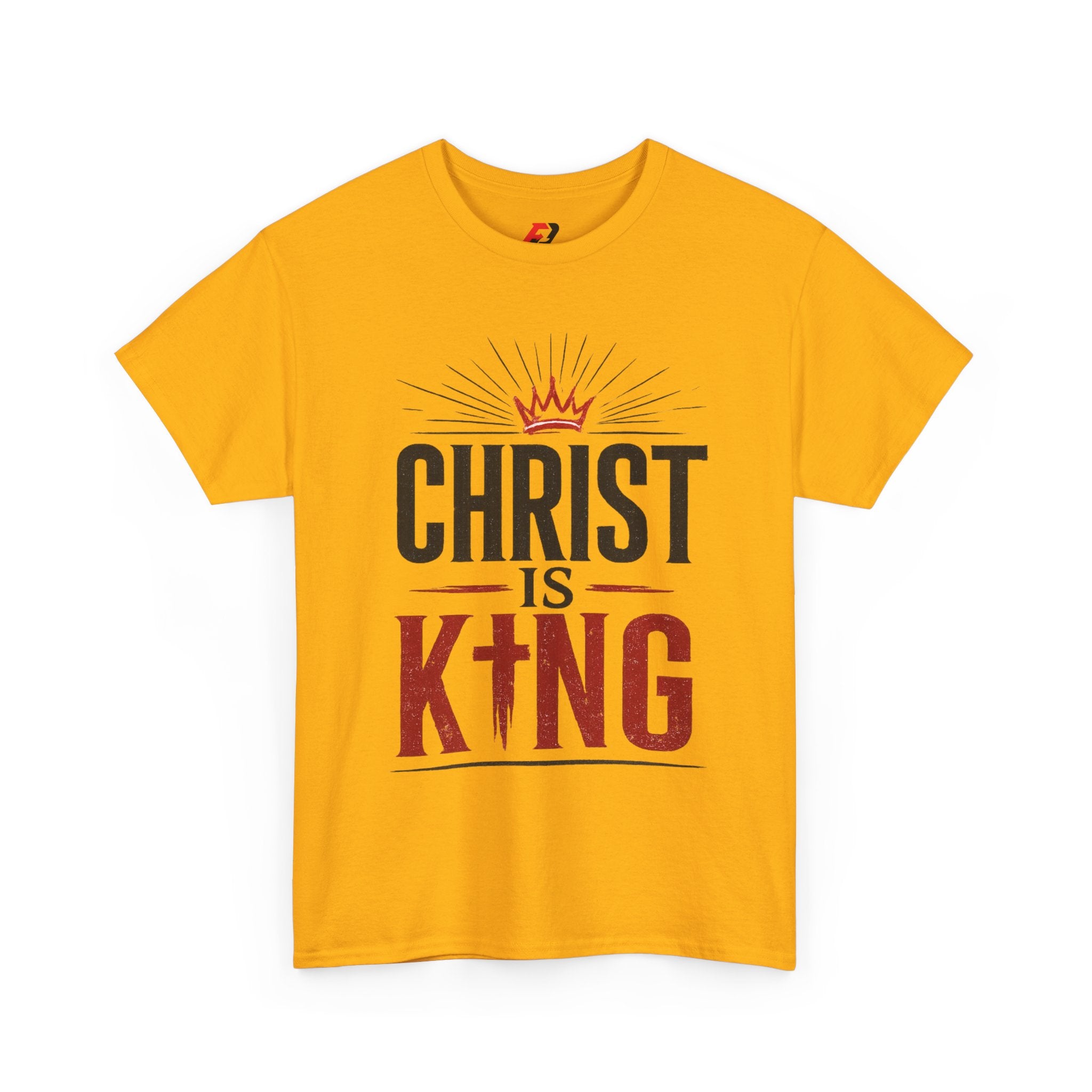 Christ Is King T-Shirt — Christian Faith Tee with Crown & Cross Design