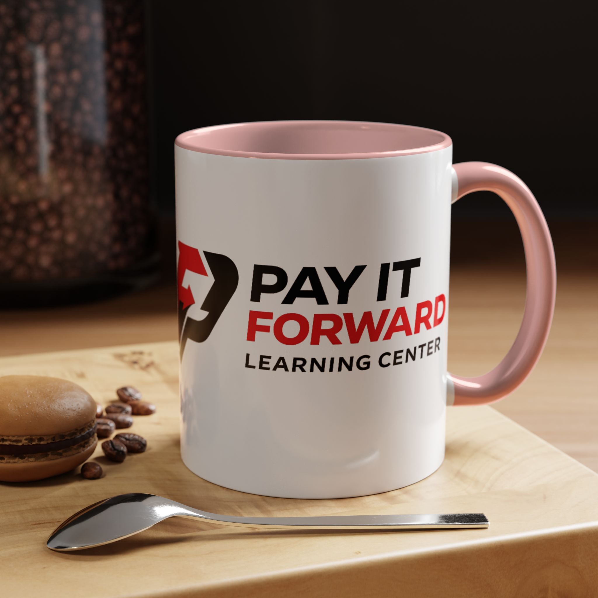 Pay It Forward Accent Coffee Mug — Bold Accent Ceramic Coffee Cup (11/15oz)