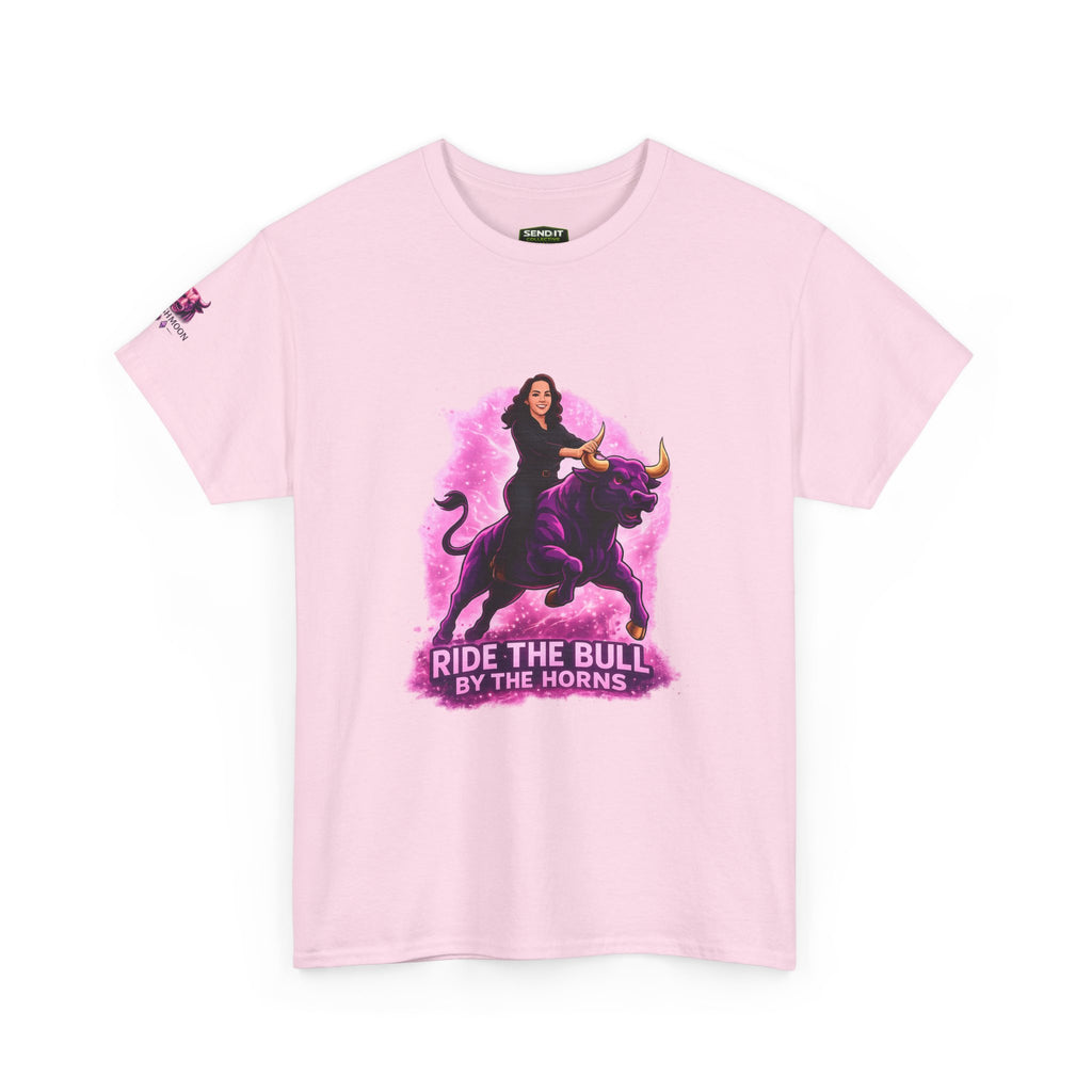 "Ride the Bull by the Horns" Womens Bullishmoon Tee — Empowerment Graphic T-Shirt