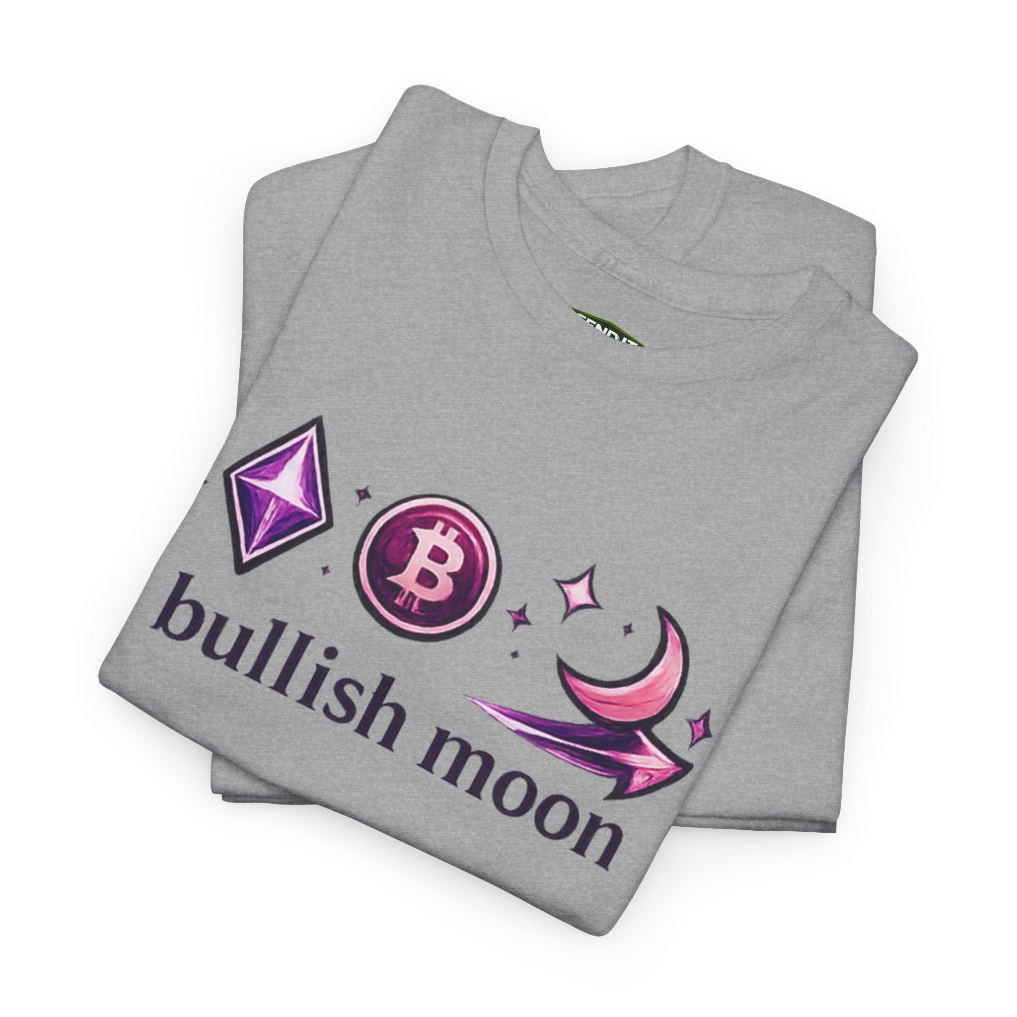 Bullish Moon Tee — Crypto Moonrise Bitcoin & Ethereum Graphic T-Shirt