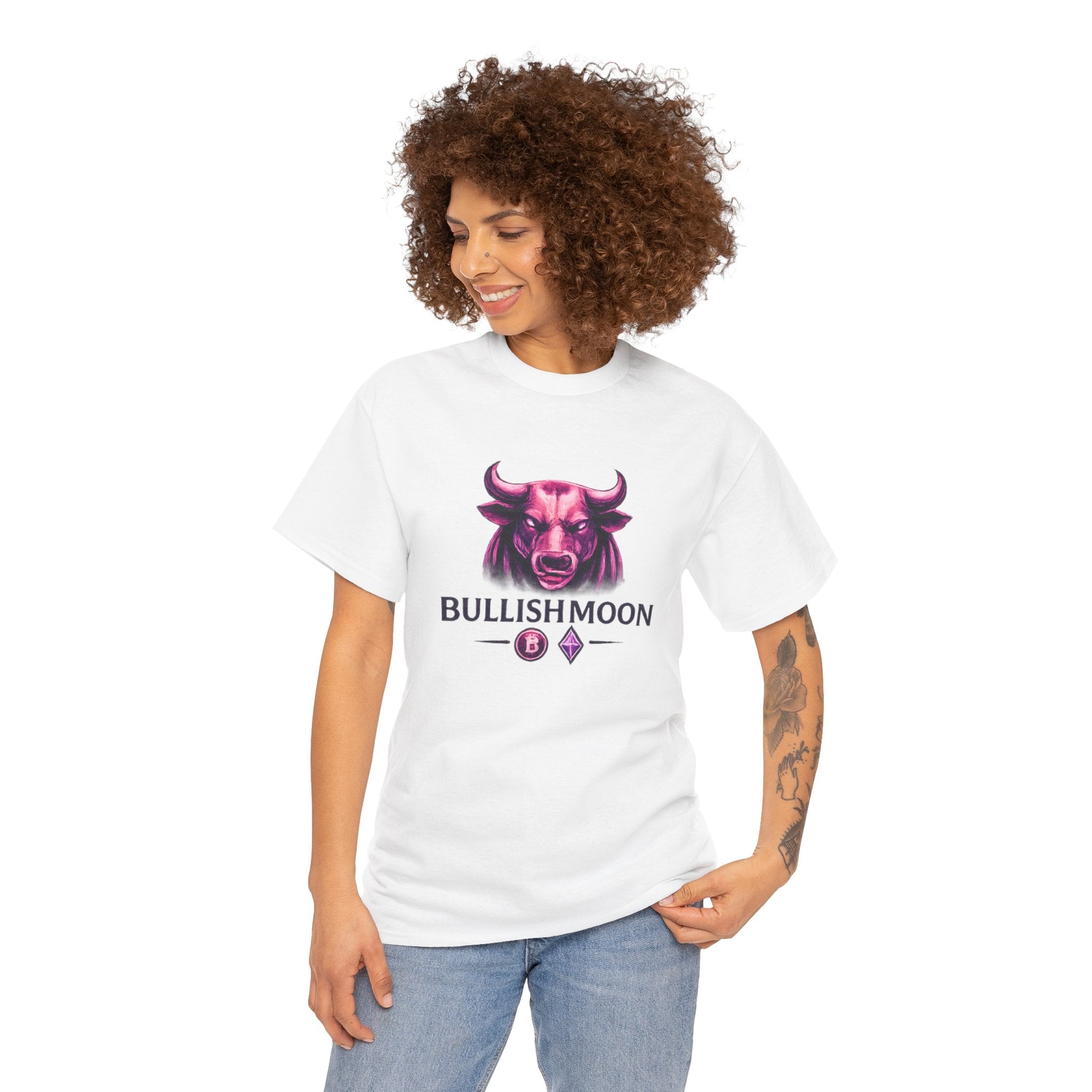 "Bullish Moon" Women's T‑Shirt —Bull Logo Tee