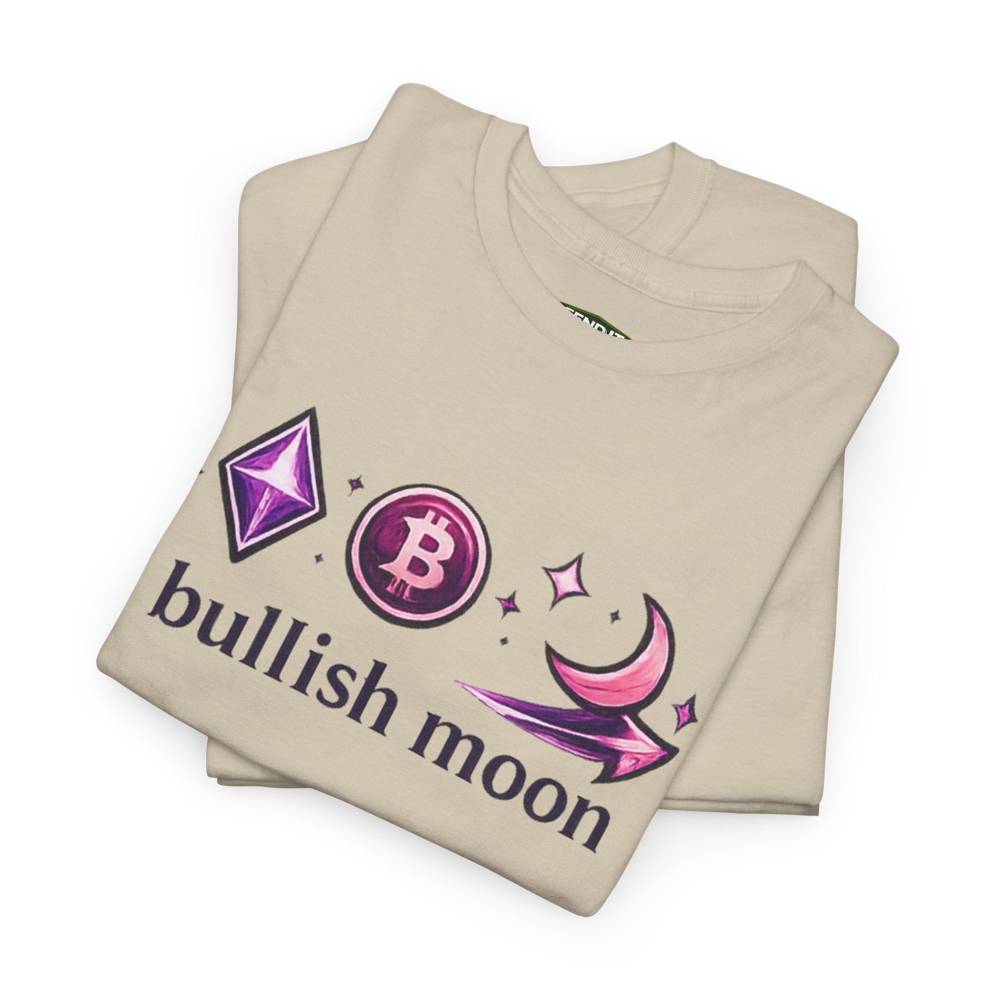 Bullish Moon Tee — Crypto Moonrise Bitcoin & Ethereum Graphic T-Shirt