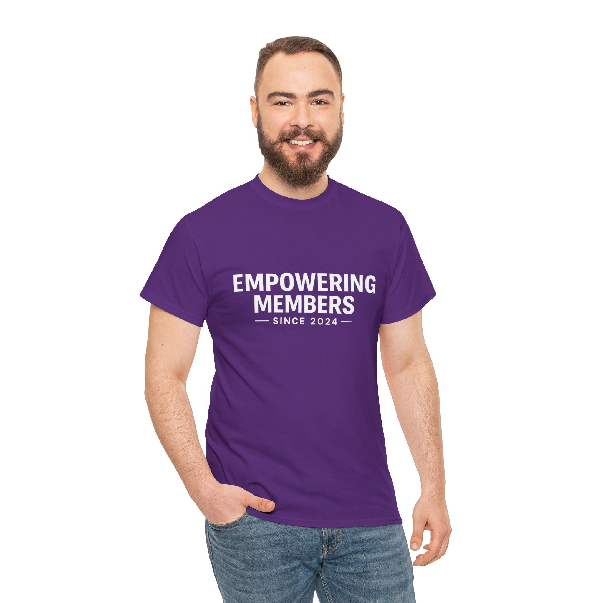 Empowering Members Tee — Minimalist Inspirational Graphic Shirt ("Empowering Members Since 2024")
