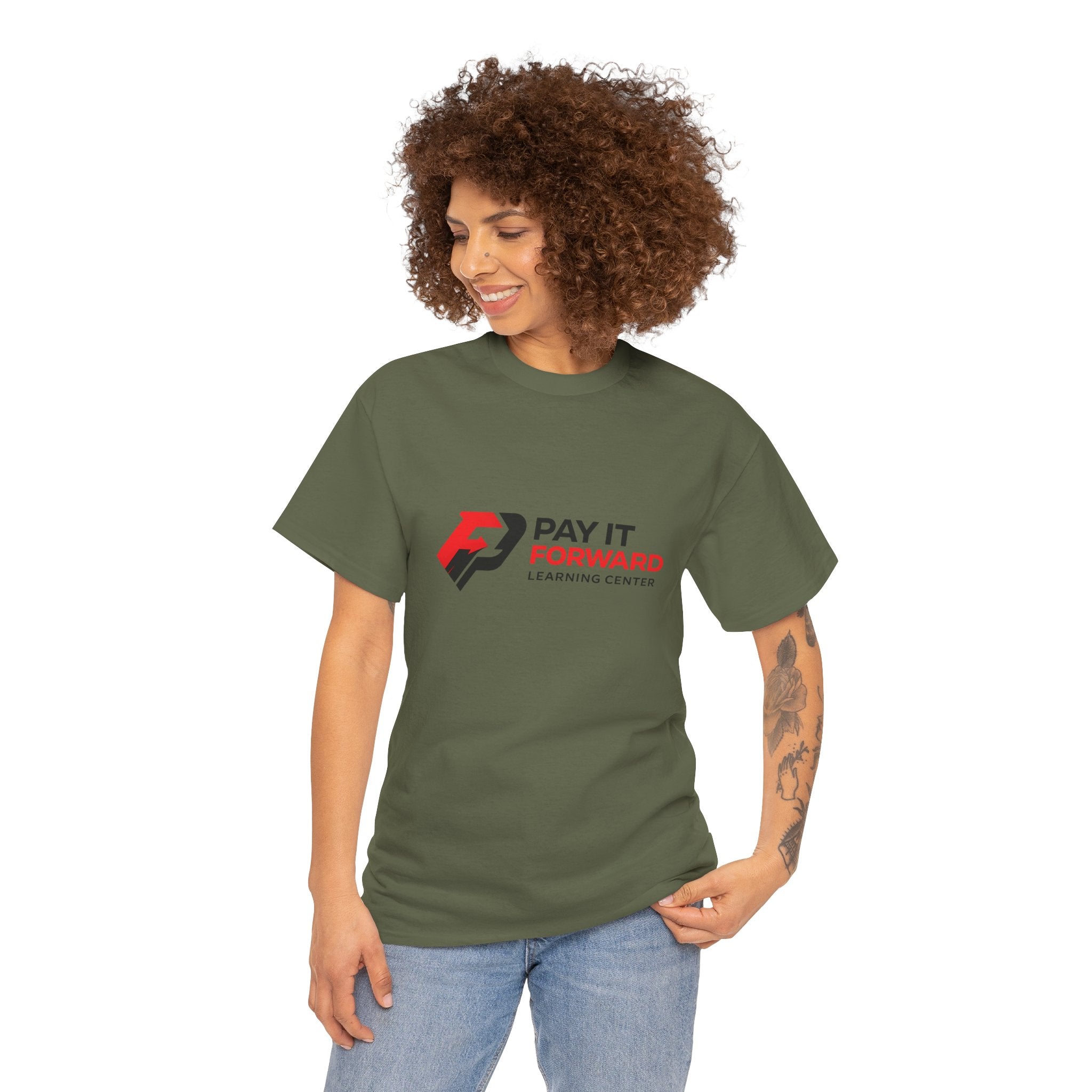 Pay It Forward Learning Center T-Shirt — "Learn. Grow. Give Back. Repeat."