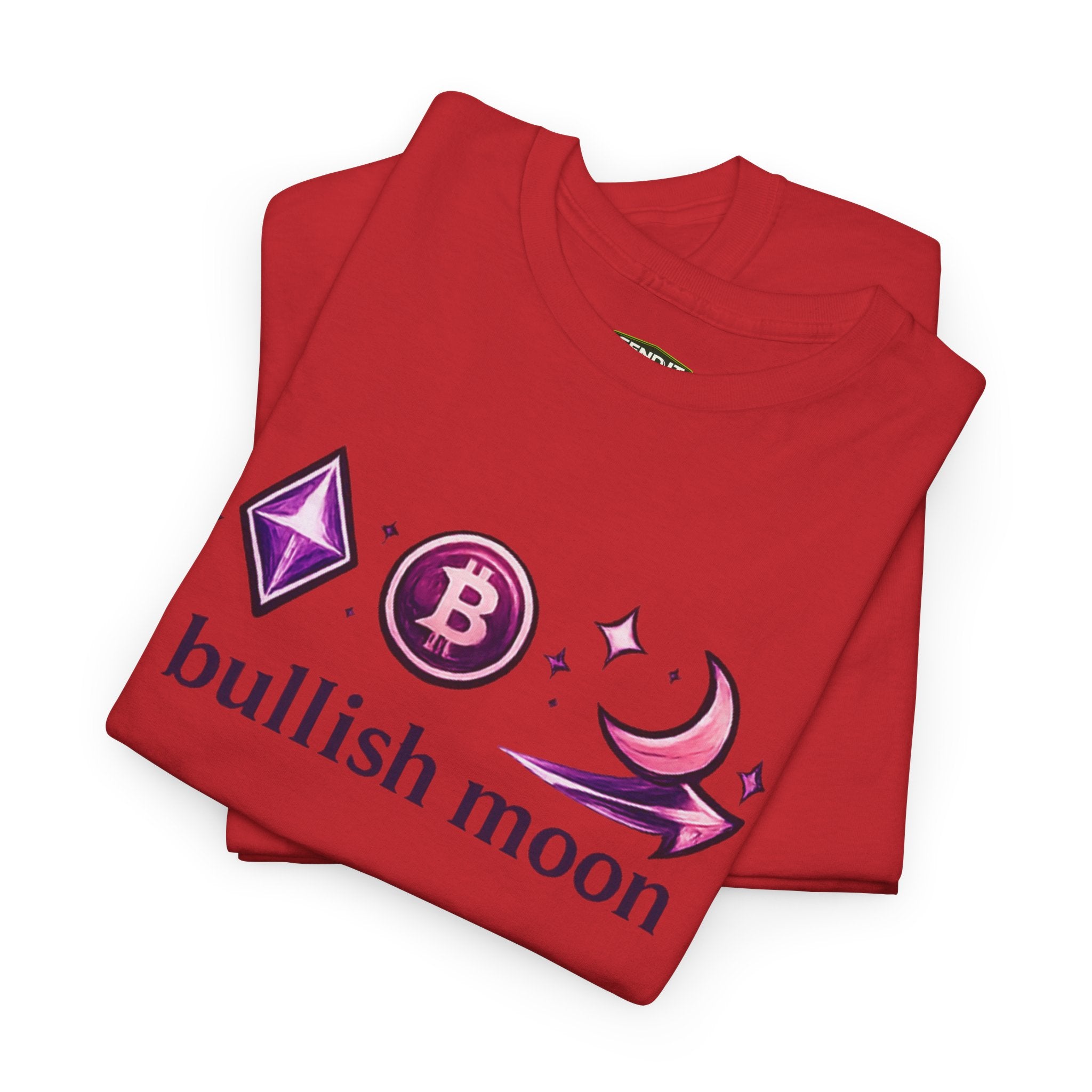 Bullish Moon Tee — Crypto Moonrise Bitcoin & Ethereum Graphic T-Shirt