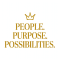 Gold crown with People. Purpose. Possibilities. text